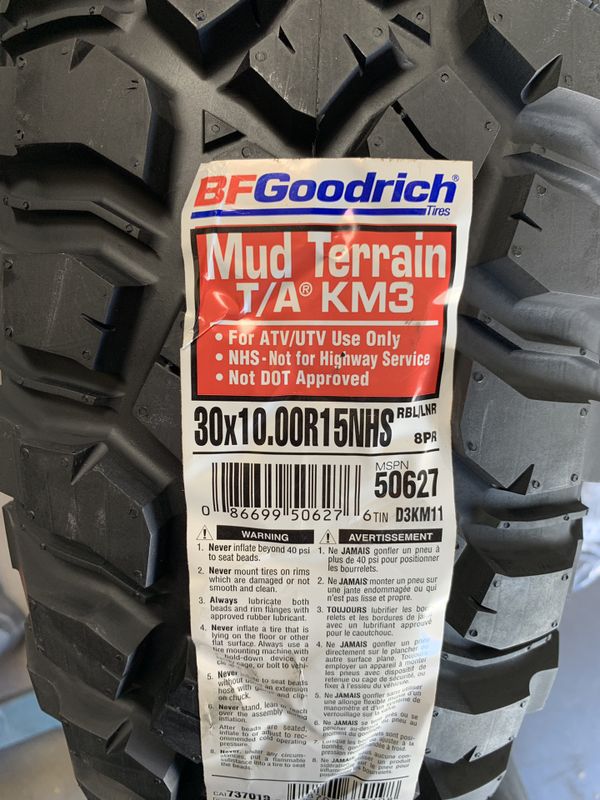 BF Goodrich KM3 Tires UTV 30x10x15 for Sale in Phoenix, AZ - OfferUp