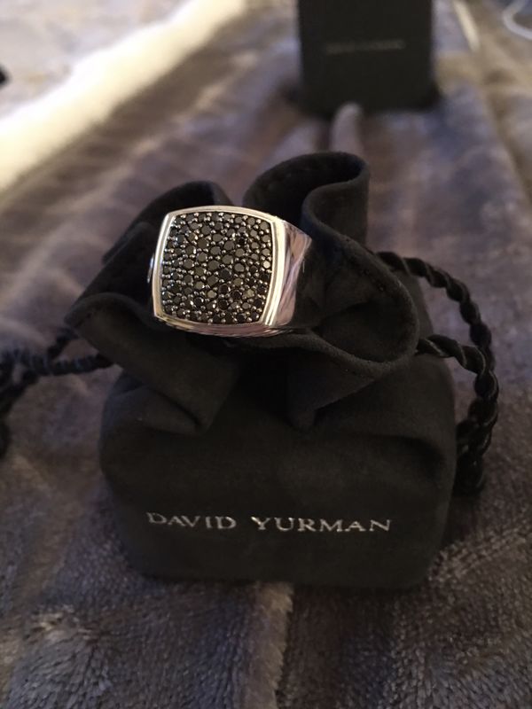 David Yurman Signet Black Diamond Ring Vintage retired piece for Sale ...