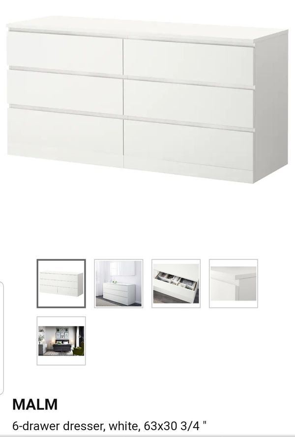 Malm 6 Drawer Dresser White For Sale In Westminster Ca Offerup