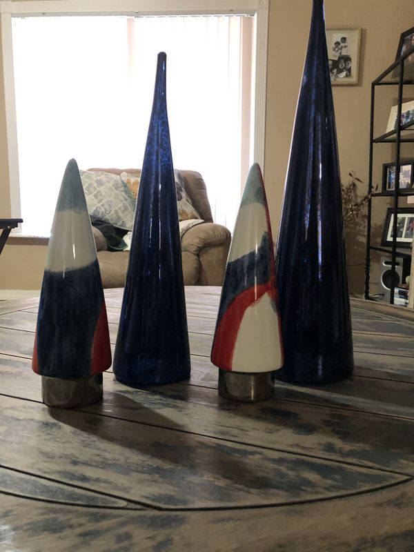 Christmas Tree Robert Stanley collection blue figural stoneware blue