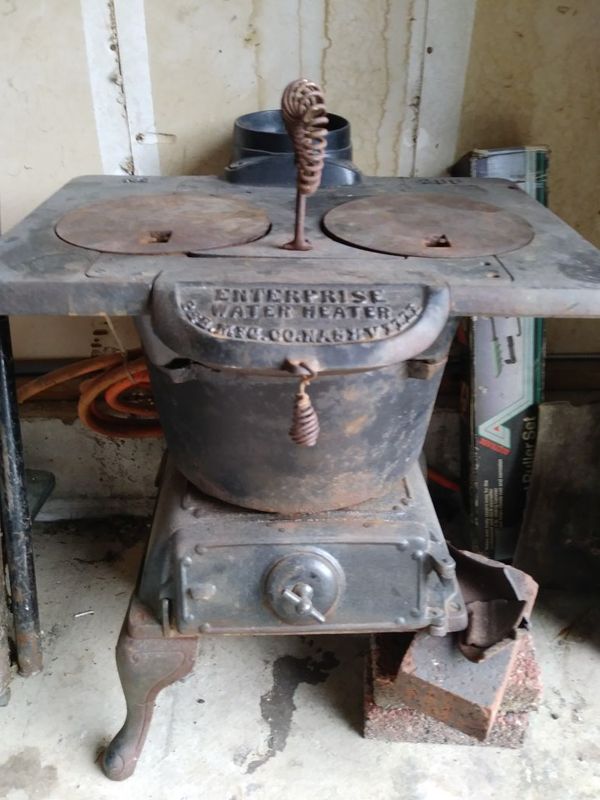 Antique cast iron Enterprise water heater/ Woodstove for Sale in