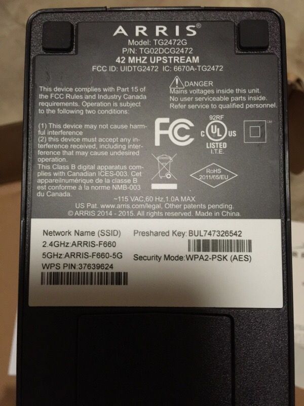 ARRIS TOUCHSTONE TG2472 MODEM for Sale in Seminole, FL