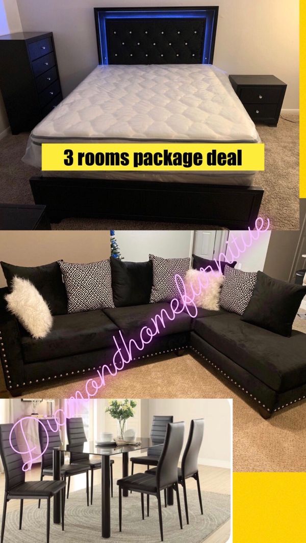 3 rooms of furniture package deal/$29 down for Sale in Houston, TX