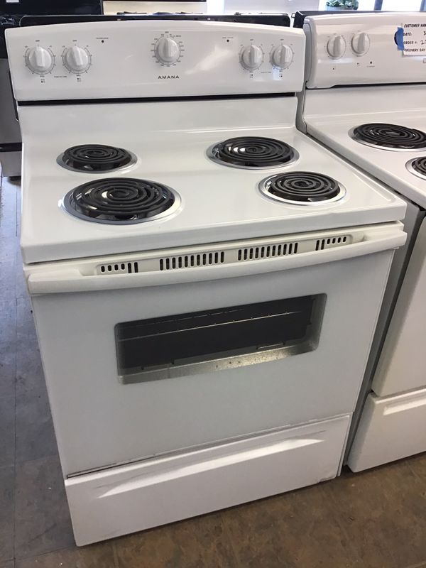 (Anoka 4339SM HK) Amana White Coil Top Electric Stove for Sale in