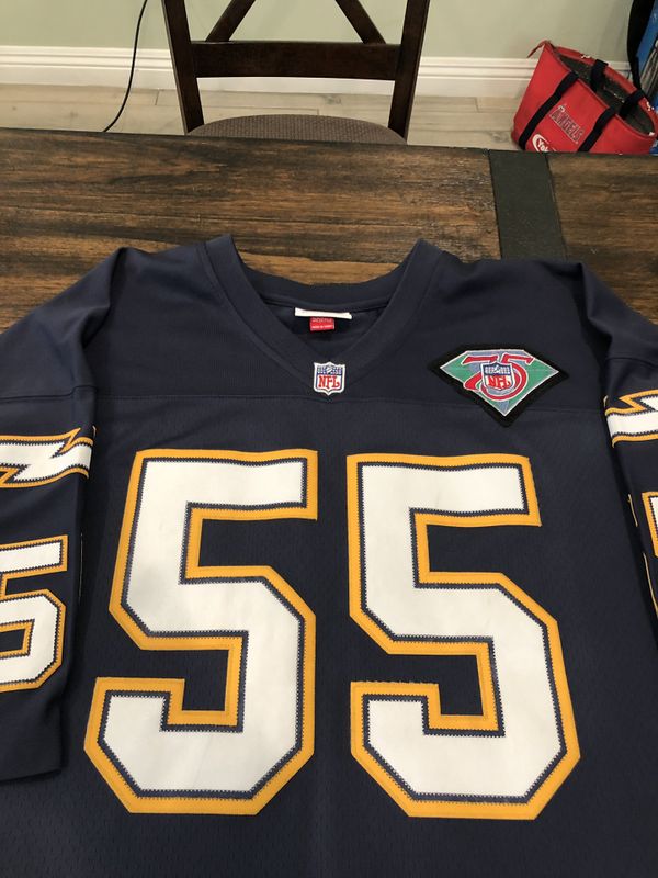 NFL Mitchell and Ness San Diego Chargers 55 Junior Seau navy blue men