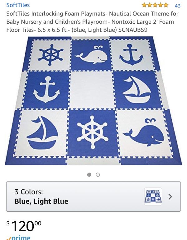 Blue And White Scnaubw Nautical Ocean Theme Large 2 Floor