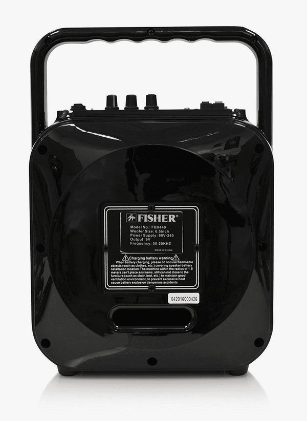 FISHER FBX440K high fidelity Bluetooth speaker, microphone enabled