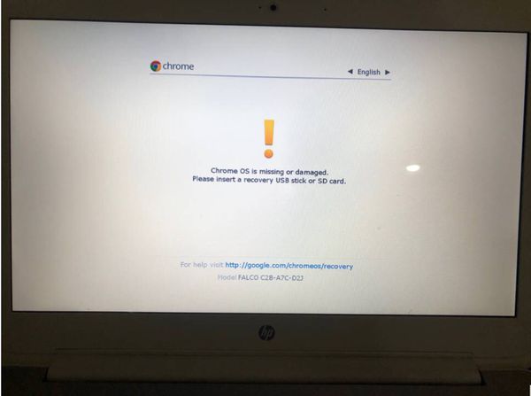 samsung chrome os is missing or damaged