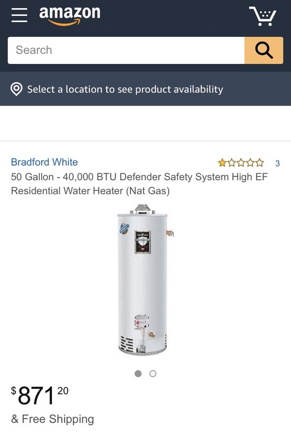 Bradford White 50 Gallon Gas Water Heater RG250T6N *New In Box* for