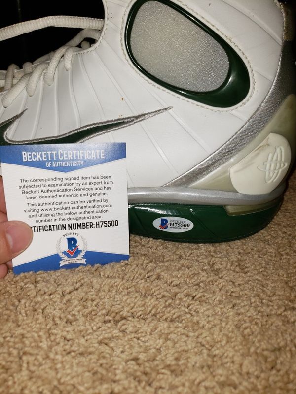 GU Nike Shoes Rashard Lewis Sonics COA for Sale in Kent
