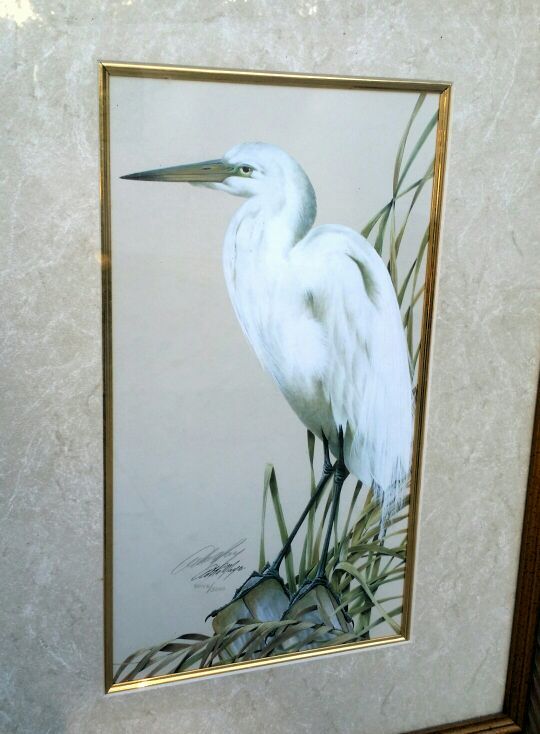 Art LaMay American Egret/Great Blue Heron Limited Edition Signed