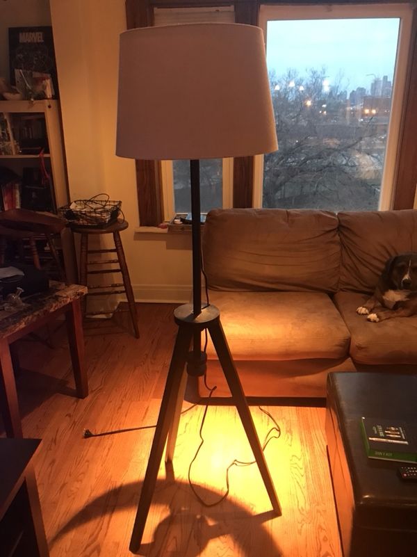 Ikea Lauters Floor Lamp Base With Led Bulb Brown For In Chicago Il Offerup