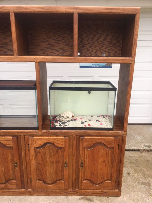 18x72 modern oak fish tank stand