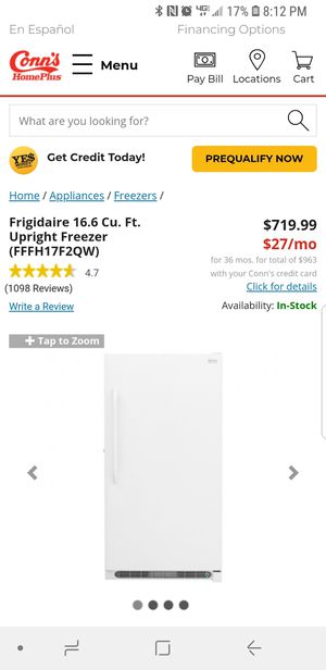 Frigidaire Fffh17f2qw White 16 6 Cf Upright Freezer Frost Free Estar Ohio Appliance And Mattress Center Scratch And Dent Columbus Oh