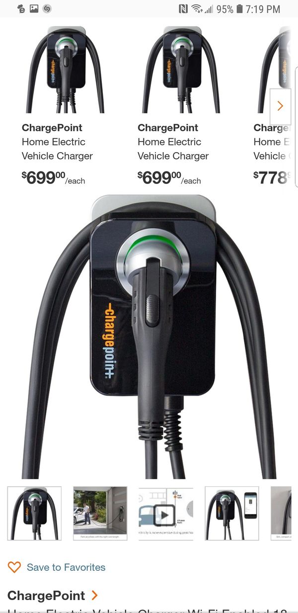 ChargePoint Home EV Vehicle Charger 25 (32A) System and 25' Cord for