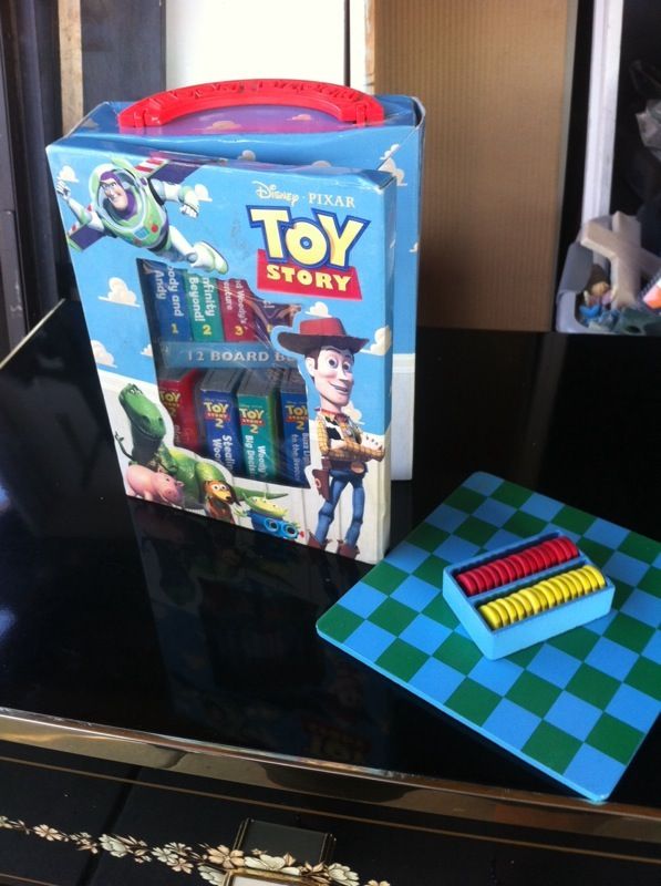 toy story book and figures