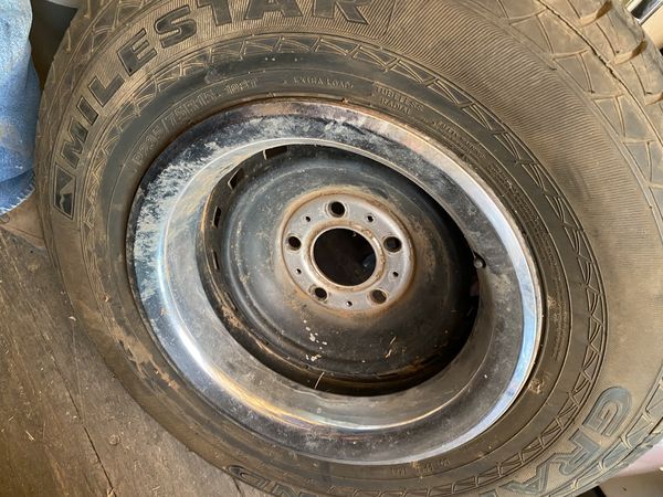 235-70-15” tires on rally wheels Chevy 5 hole pick up good condition ...