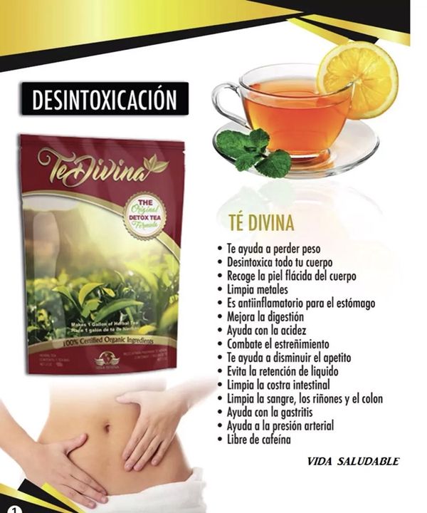 Te divina Detox tea one week supply 1 pack the original tea for Sale