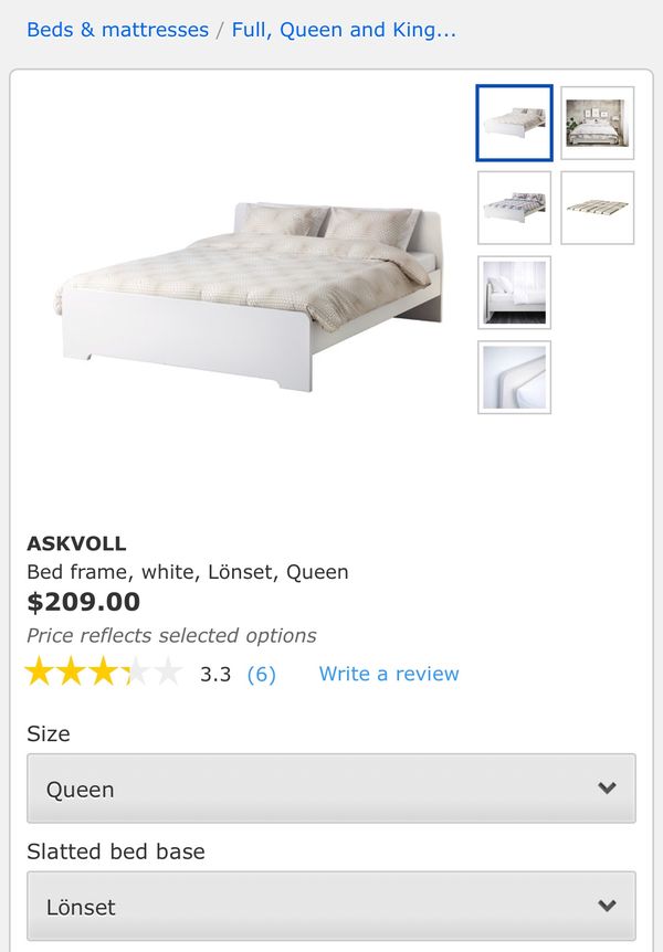 Ikea Askvoll Bed Frame And Morgedal Foam Mattress Medium Firm Queen Size For In Miami Fl Offerup