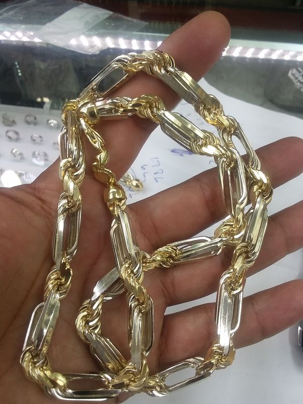 Figaro Rope Chain 14k Gold 180 grams 26 inch long for Sale in Los Angeles, CA OfferUp