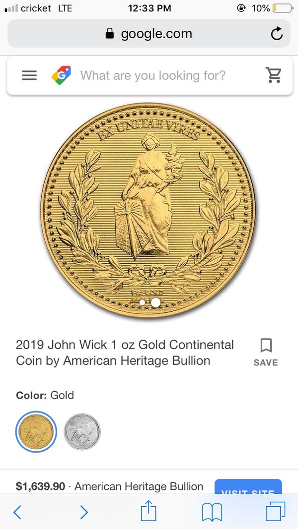 Solid gold ex unitae vires John wick coin !! for Sale in Fort Worth, TX ...