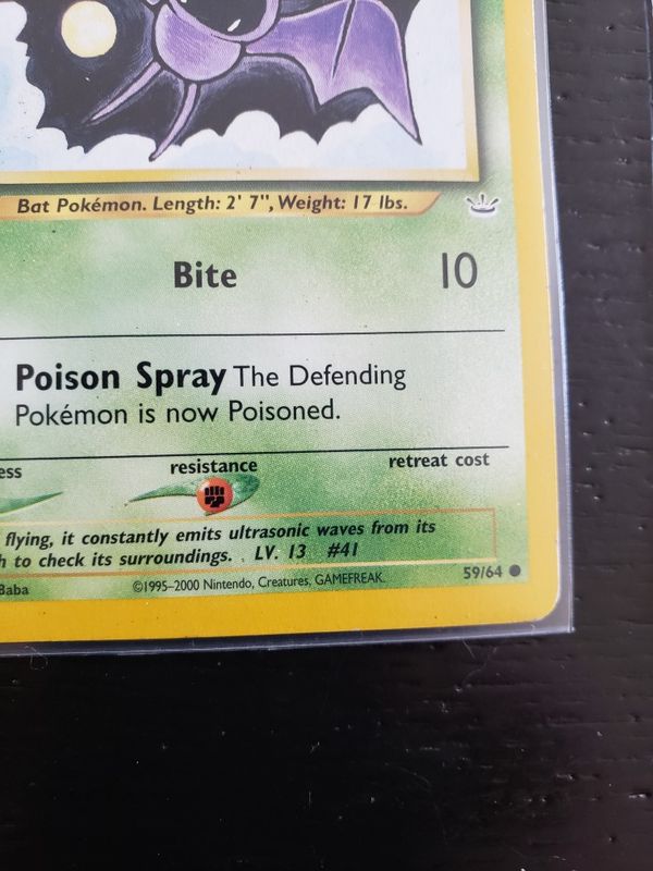 2000 Zubat Golbat Pokemon Card For Sale In Chula Vista CA OfferUp