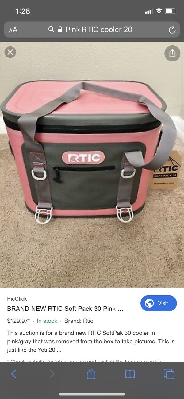 pink rtic cooler 20