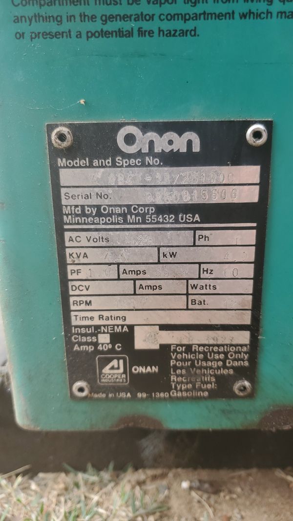 Generator onan 4000 watts was for Sale in Lakeside, CA - OfferUp