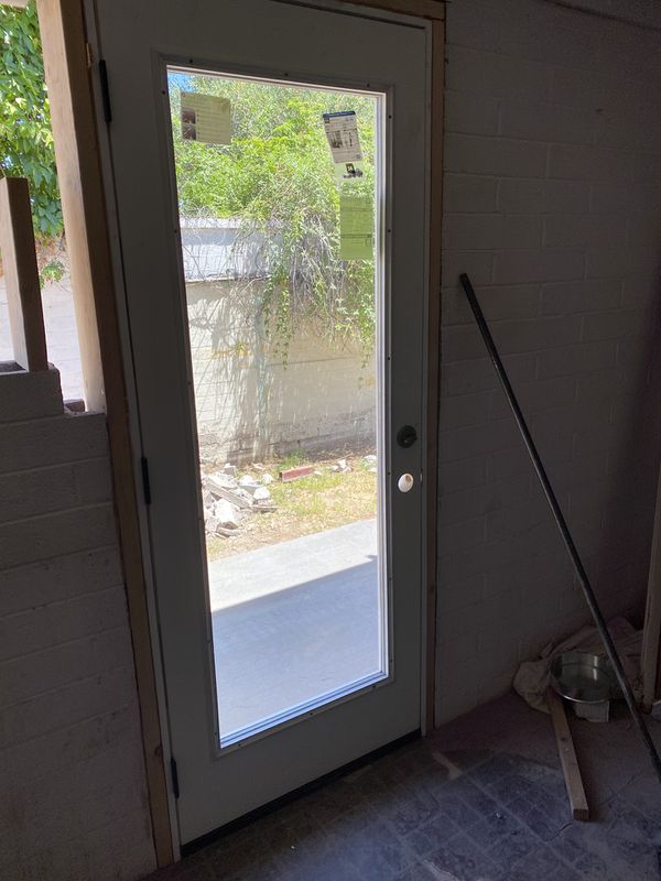 30x80-Fiberglass exterior One Lite prehung door with casing for Sale in ...