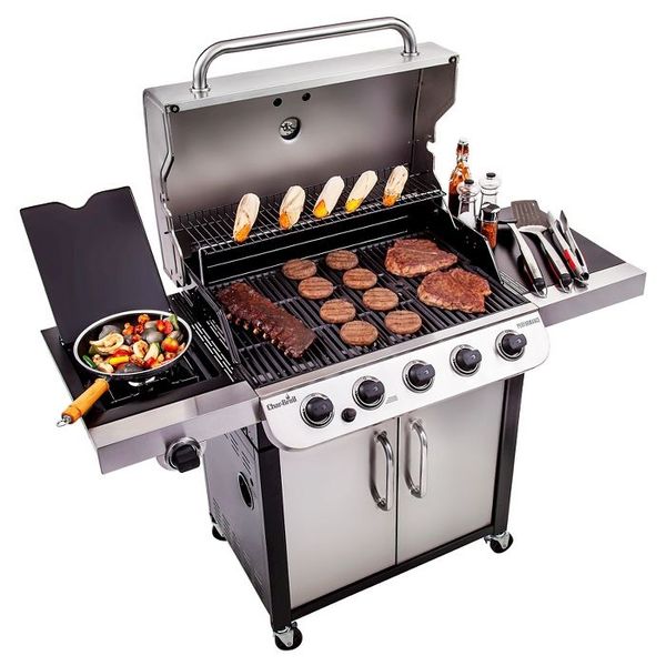 5 burner grill with side burner