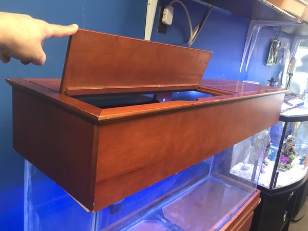 55 gallon aquarium fish tank with matching wood canopy ...