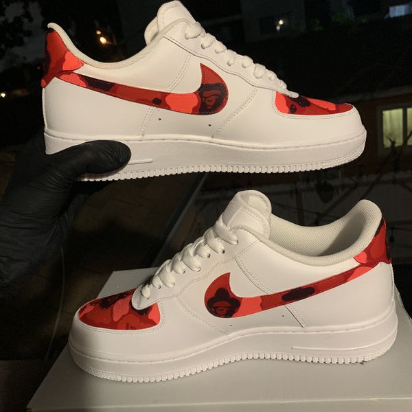 Red Bape custom Nike Air Force 1 for Sale in Los Angeles, CA - OfferUp