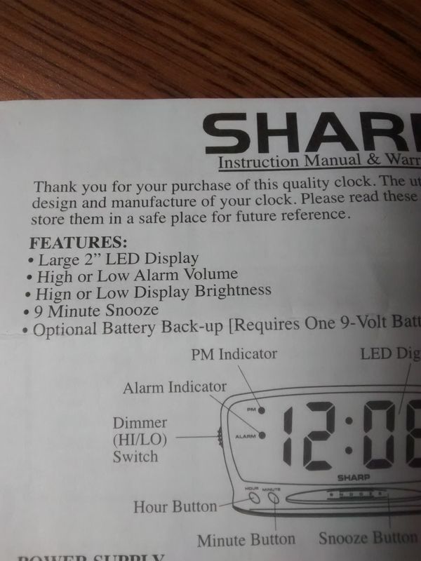 Sharp LED Alarm Clock - Model SPC1221 for Sale in Phoenix, AZ - OfferUp