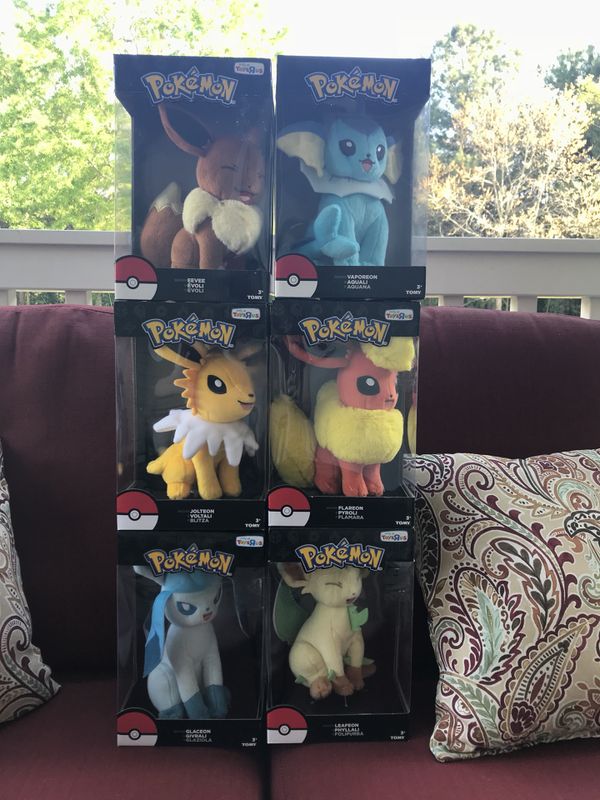 tomy pokemon eevee and evolutions eeveelution 8 inch stuffed plush