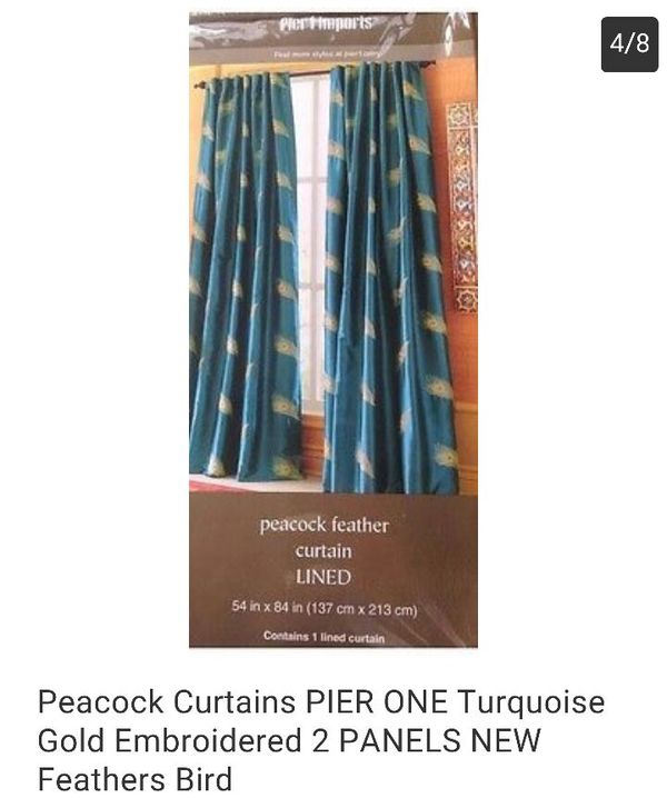 Pier One Embroidered And Lined Drapes 2 Pair For Sale In Fort