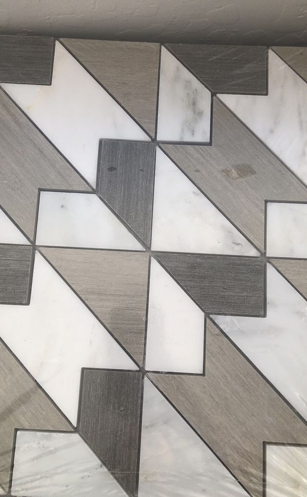 Viviano Marmo Houndstooth Carrara Blend Marble Mosaic For In 70sold