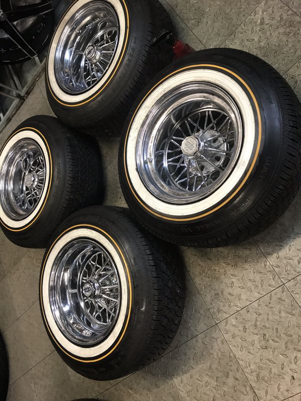 15” deep dish 30 spoke wire wheels crager cragar Vogues Vogue rims ...